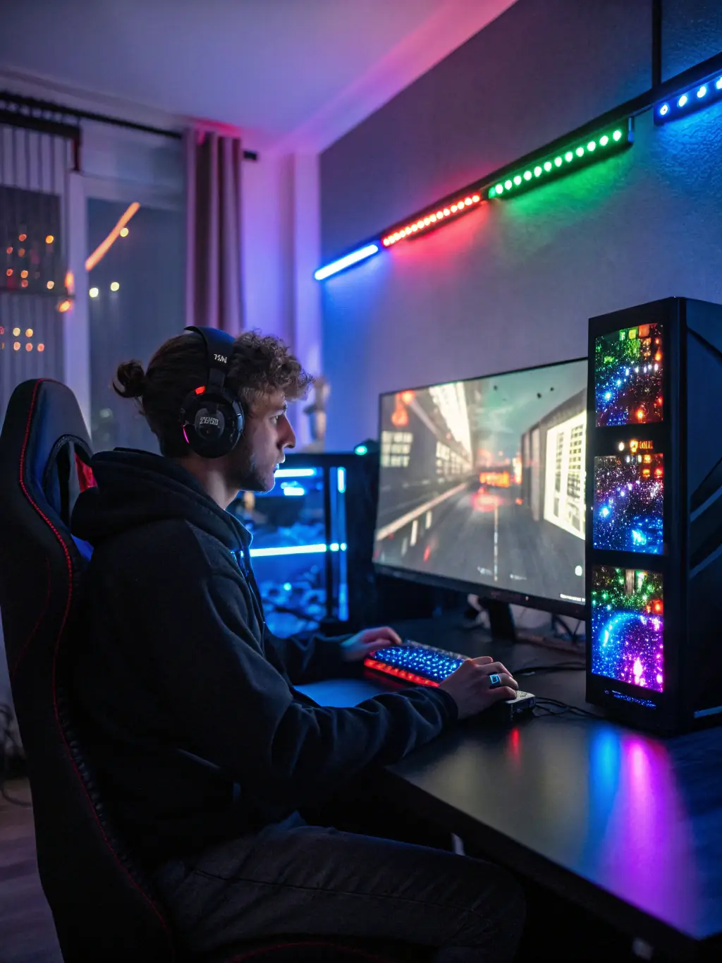 An engaging image of a user playing a visually appealing online fishing game, with colorful graphics and exciting bonus features, representing the fun of fishing games on WK777.